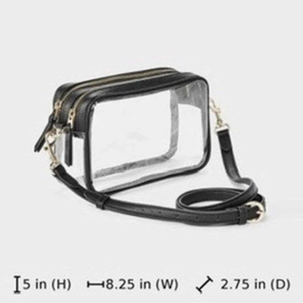 Universal Thread Clear Crossbody Bag Women Small Black Stadium Approved NWT